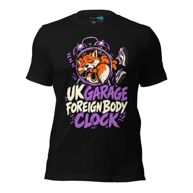 UK GARAGE FOREIGN BODY CLOCK T-SHIRT