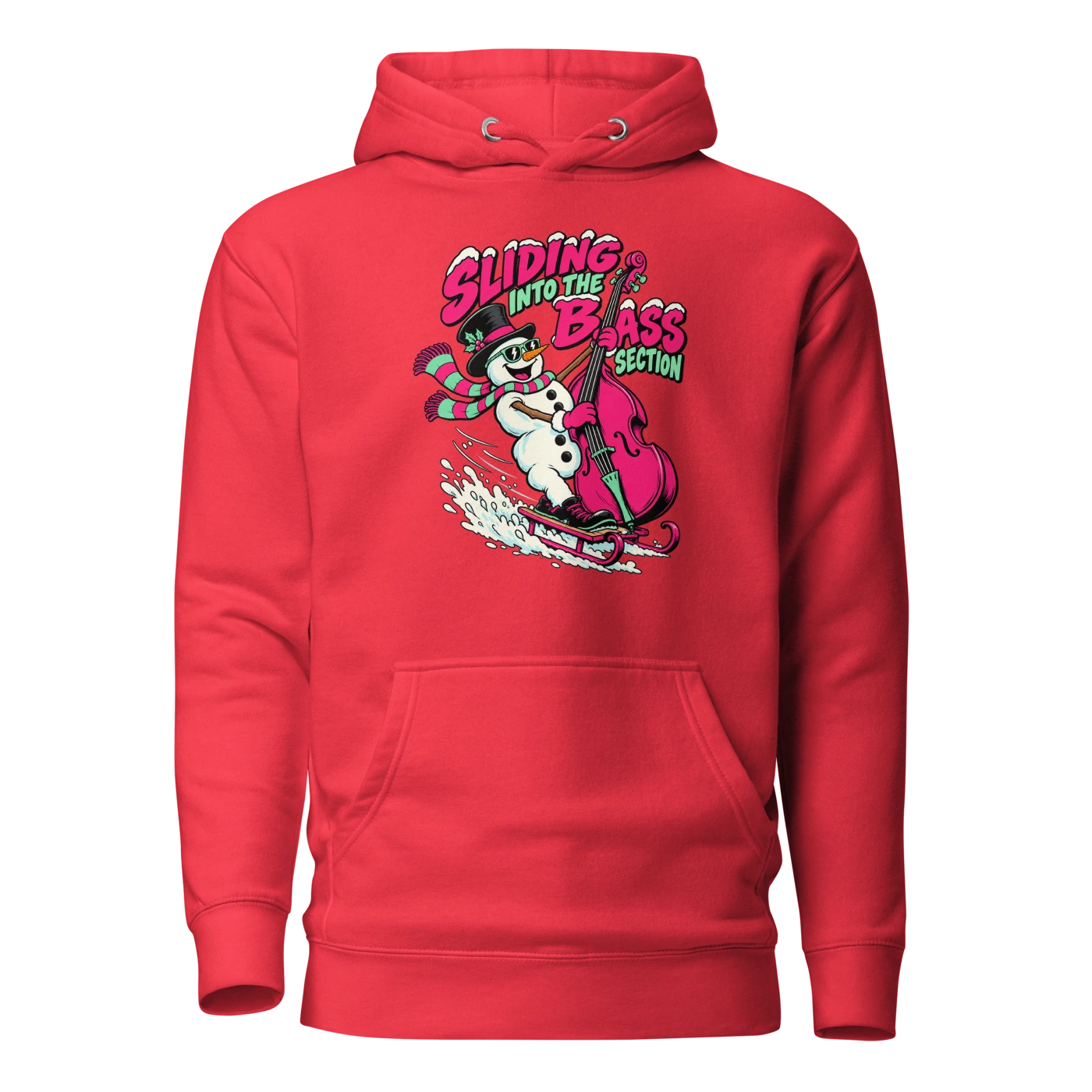 SLIDING INTO THE BASS SECTION Hoodie Team Red Front