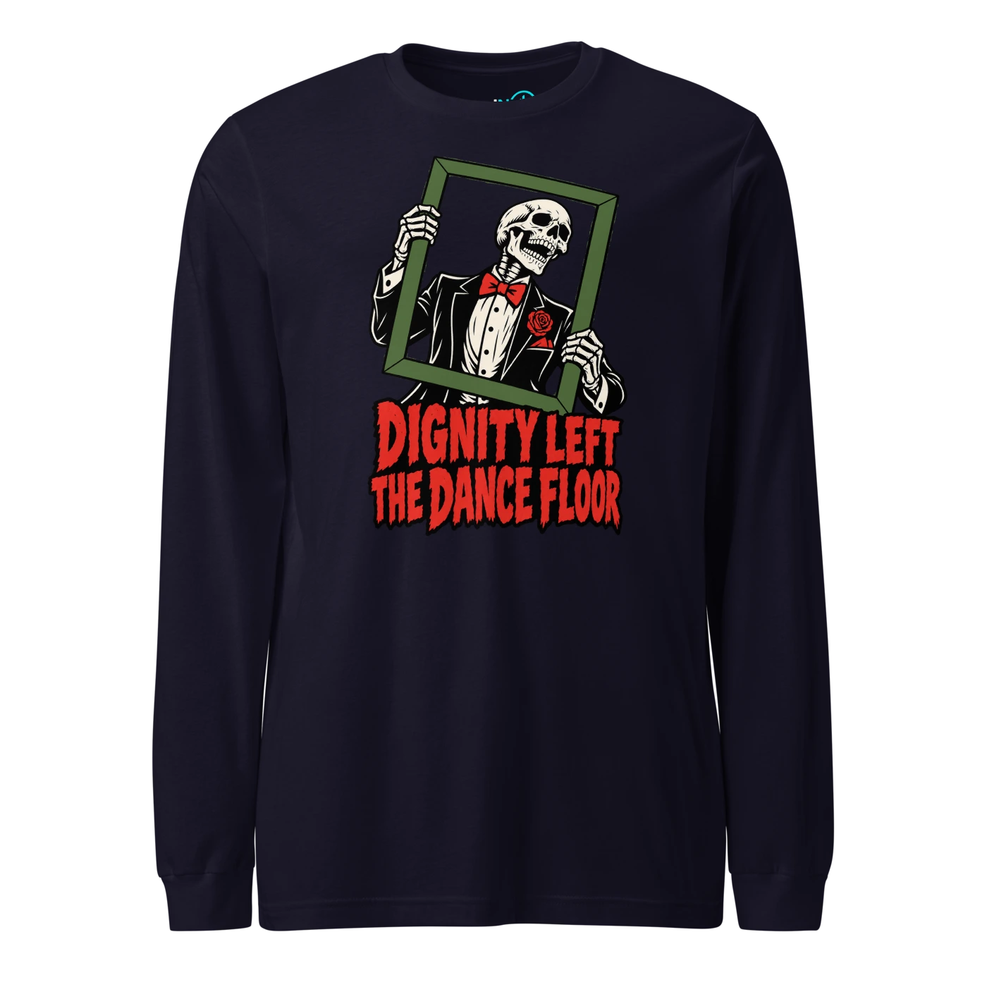 DIGNITY LEFT THE DANCE FLOOR Long Sleeve T Shirt Navy Front