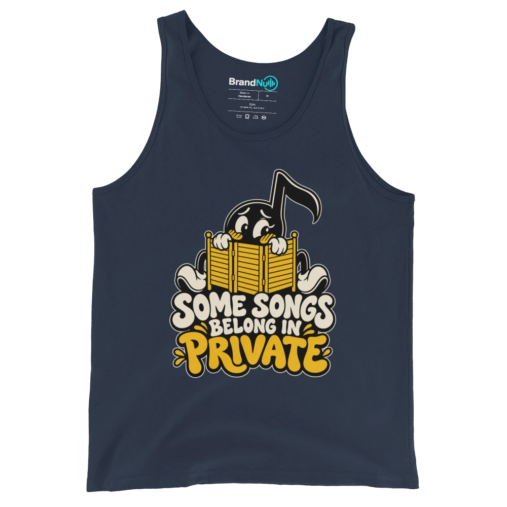 SOME SONGS BELONG IN PRIVATE Tank Top Navy Front