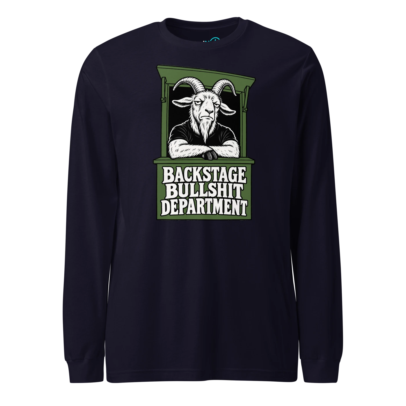 BACKSTAGE BULLSHIT DEPARTMENT Long Sleeve T Shirt Navy Front