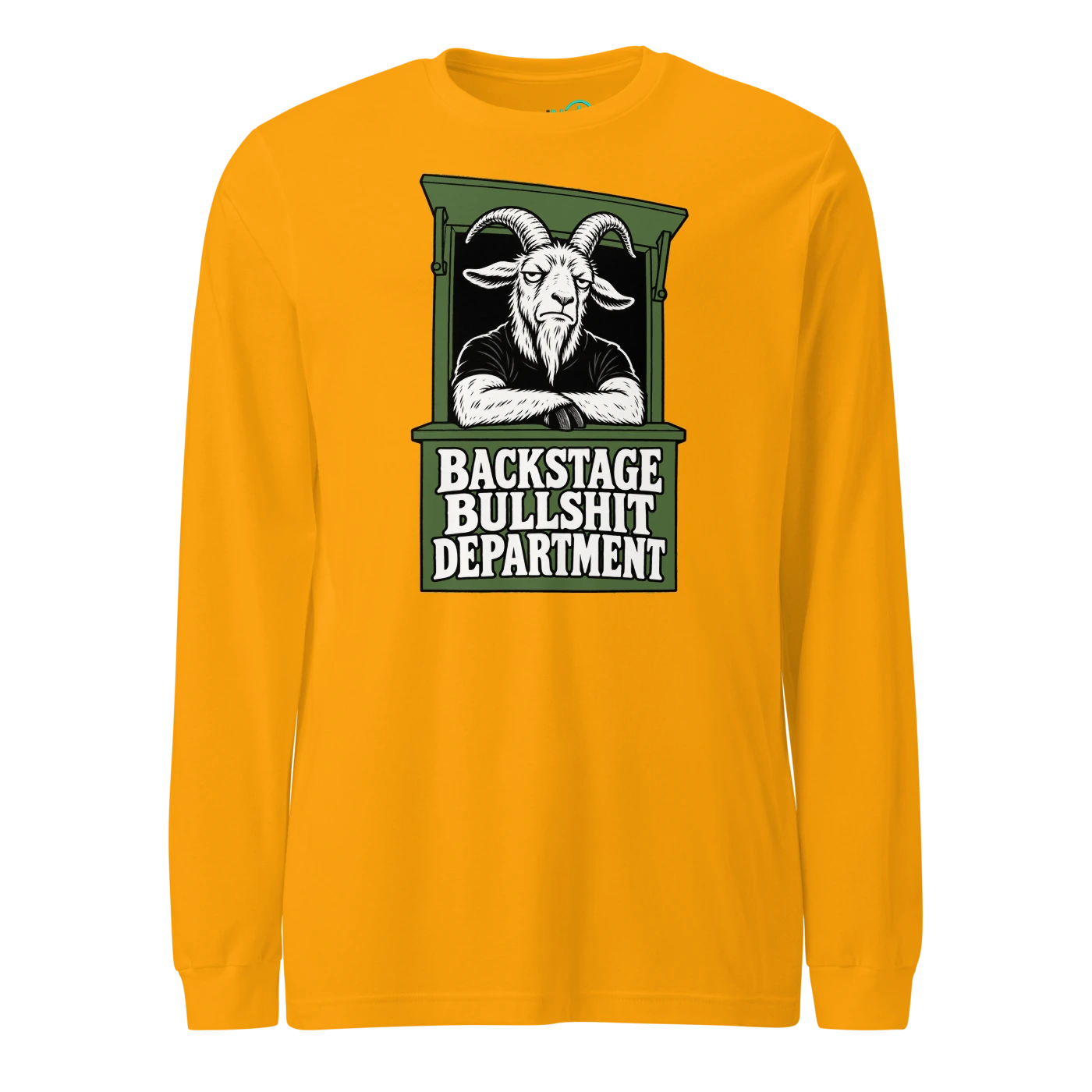 BACKSTAGE BULLSHIT DEPARTMENT Long Sleeve T Shirt Gold Front
