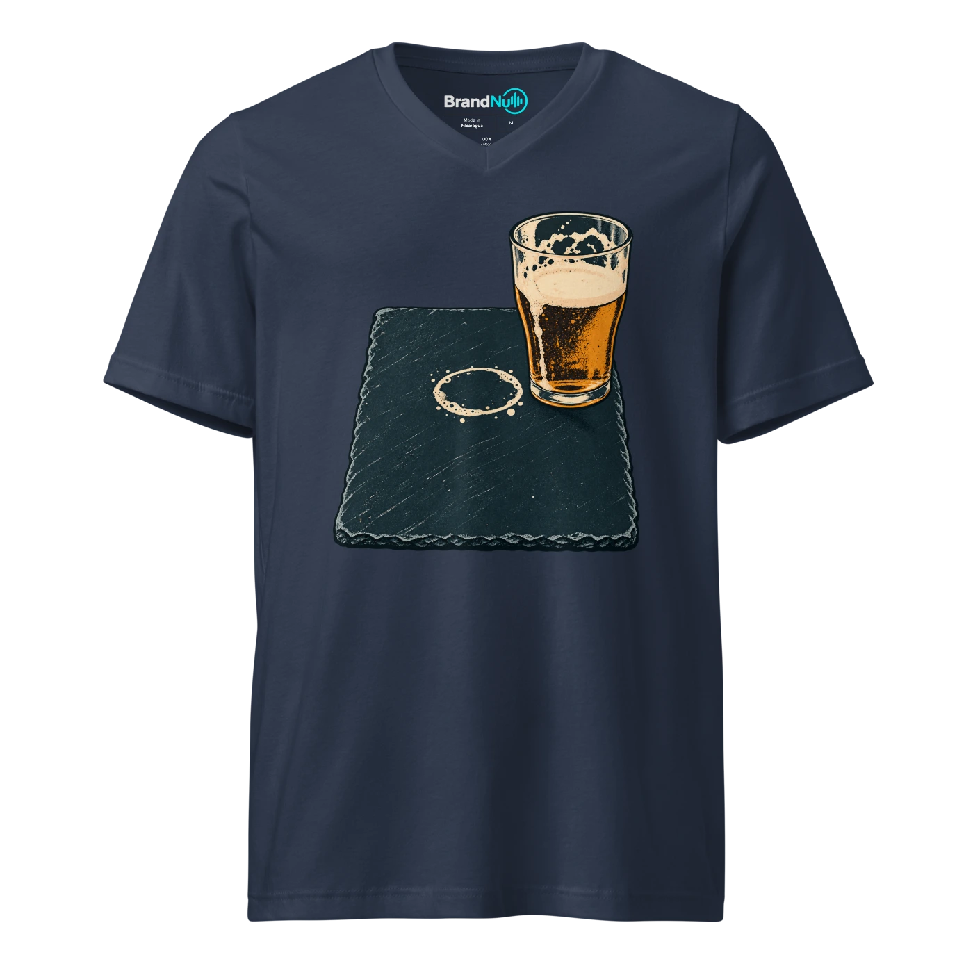 My BrandNu clean slate has a ring from my pint V-neck T Shirt Navy Front