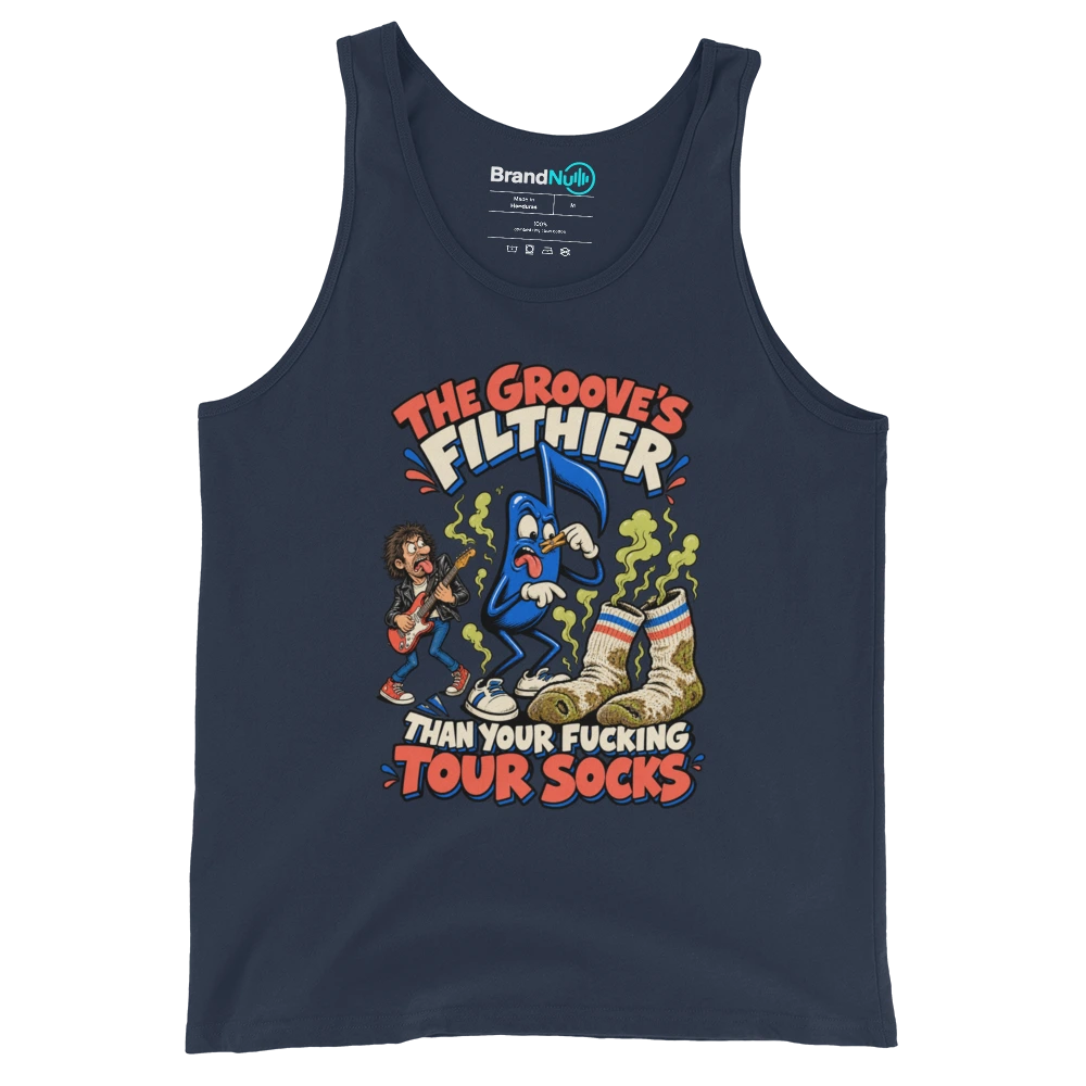 THE GROOVE'S FILTHIER THAN YOUR FUCKING TOUR SOCKS Tank Top Navy Front