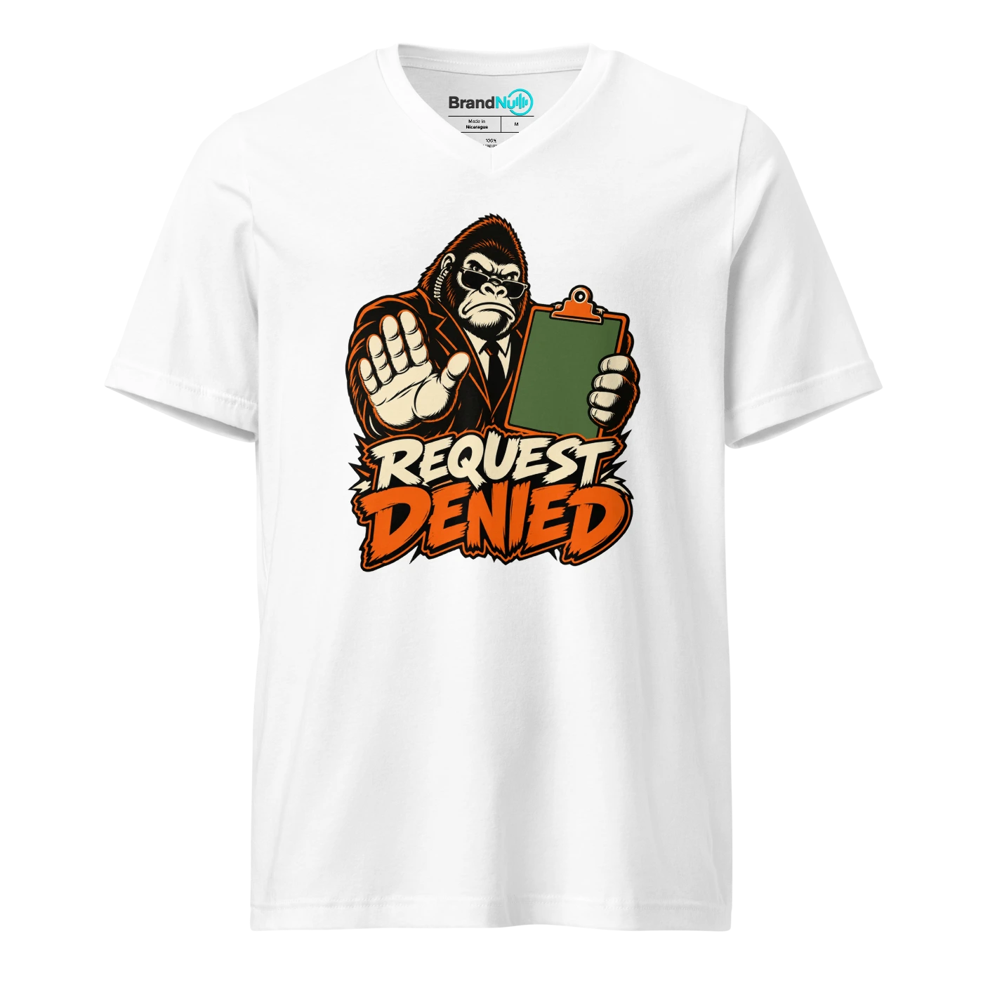 REQUEST DENIED V-neck T Shirt White Front