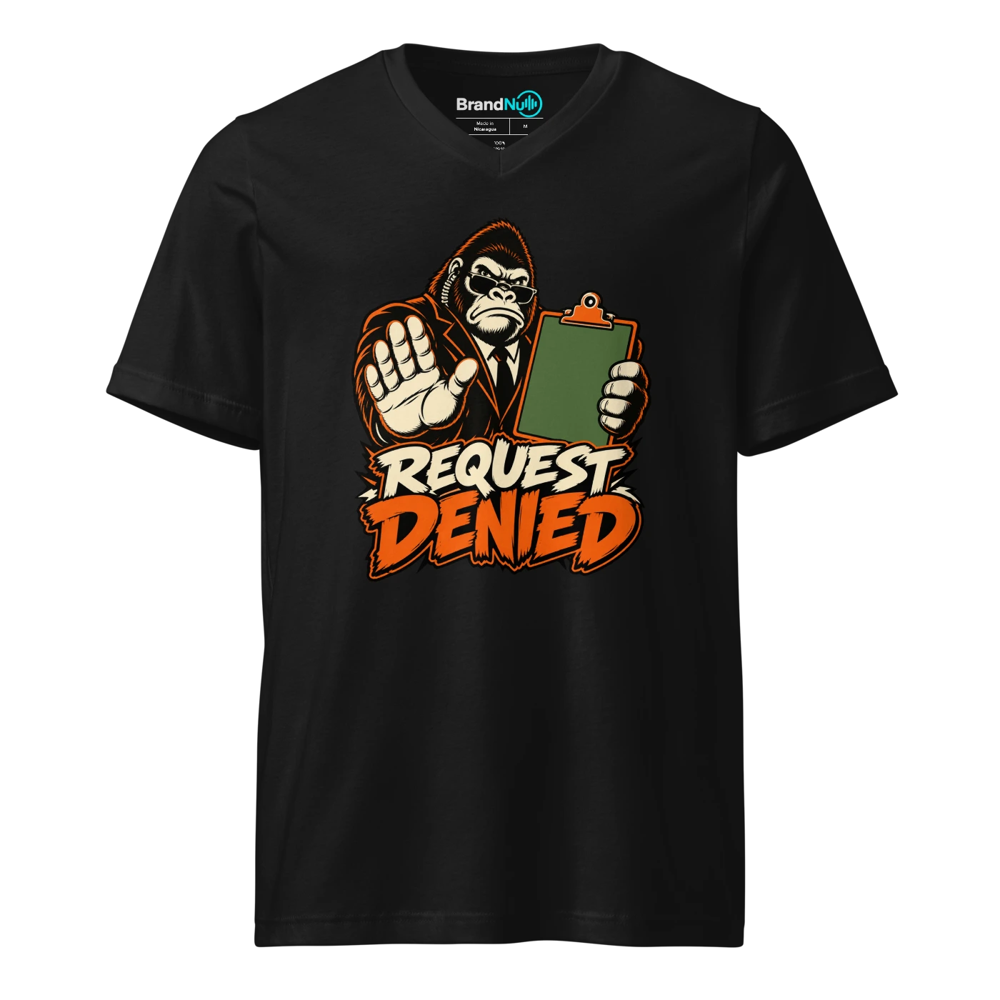 REQUEST DENIED V-neck T Shirt Black Front