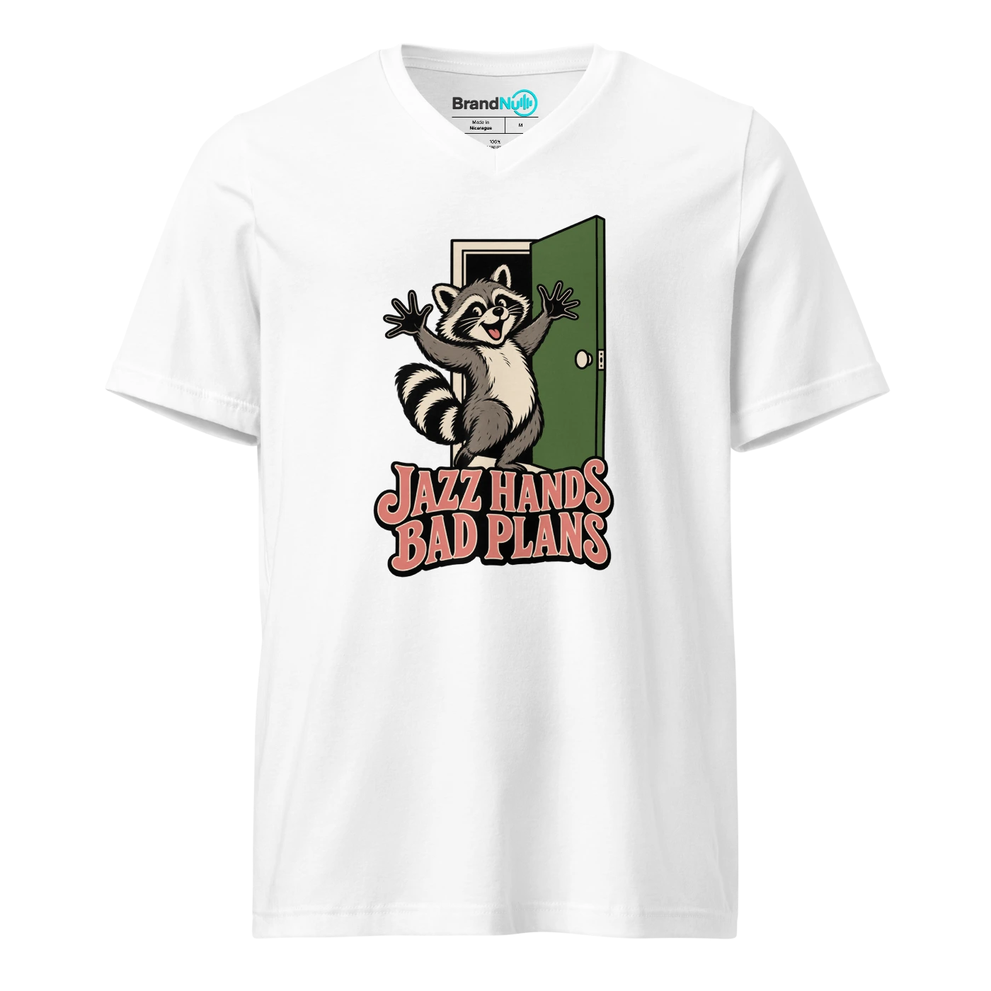 JAZZ HANDS BAD PLANS V-neck T Shirt White Front