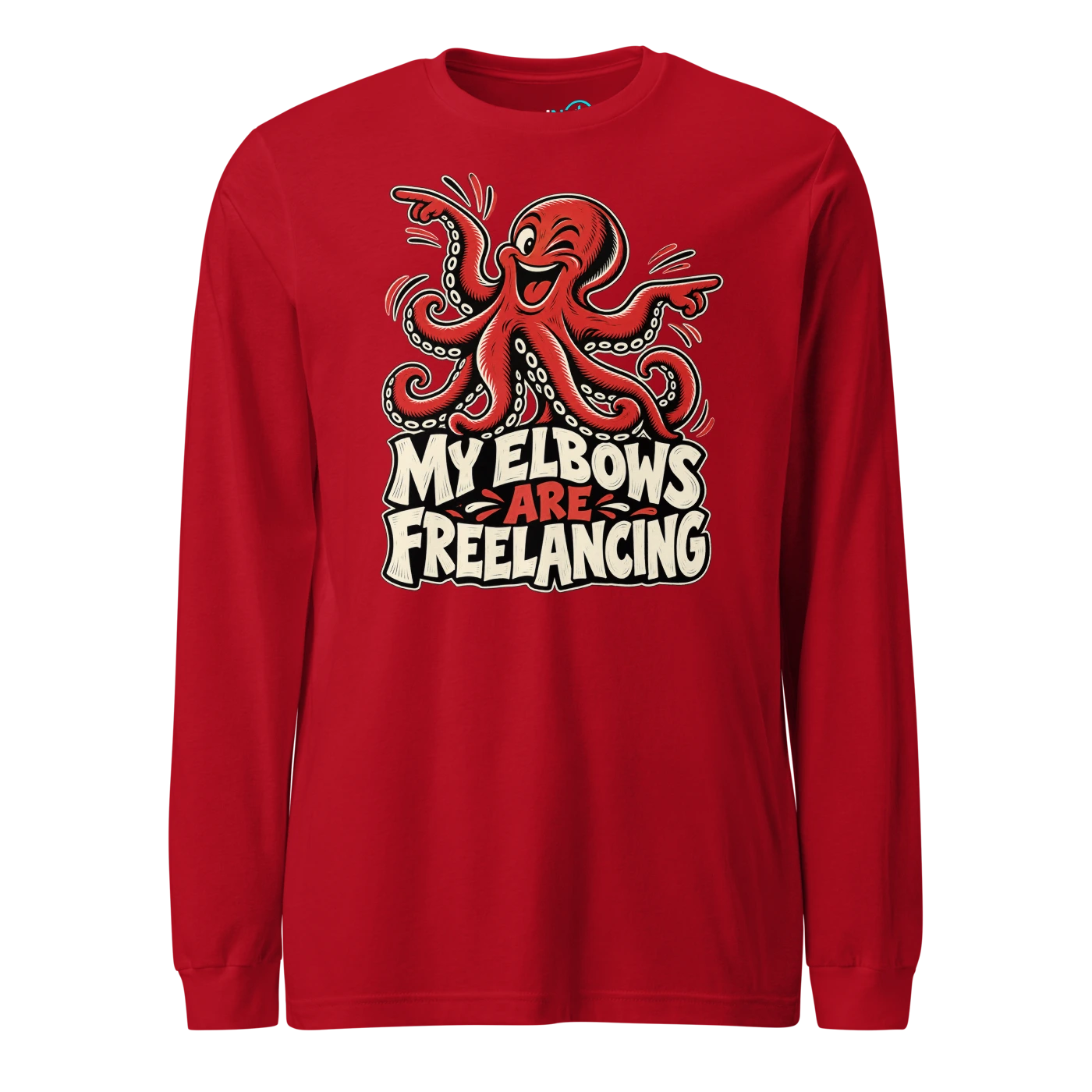 MY ELBOWS ARE FREELANCING Long Sleeve T Shirt Red Front