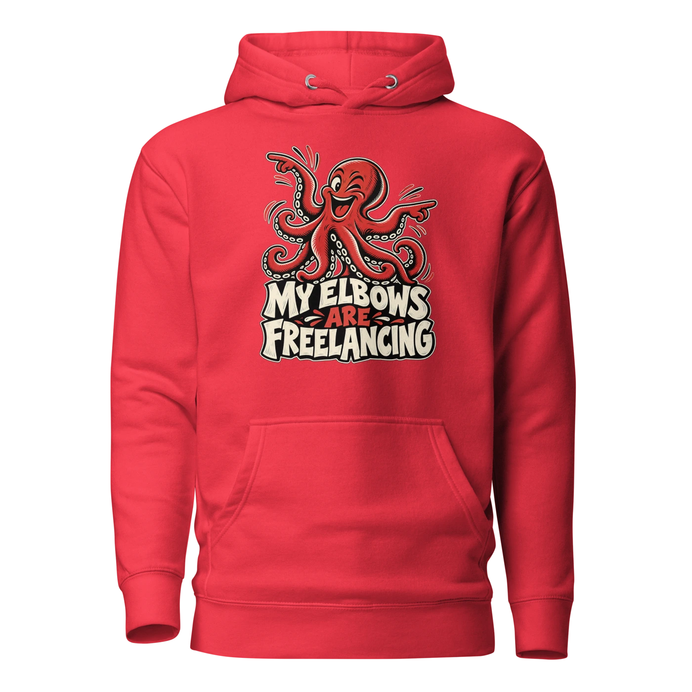 MY ELBOWS ARE FREELANCING Hoodie Team Red Front