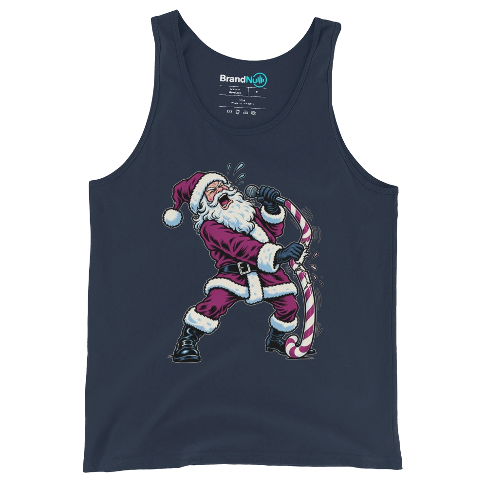 THE CANDY CANE IS NOT A MIC STAND Tank Top Navy Front