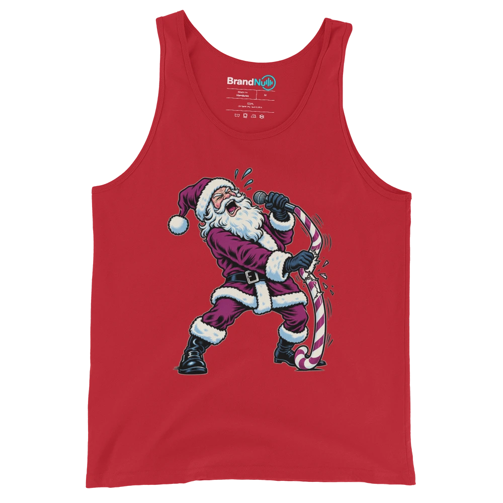 THE CANDY CANE IS NOT A MIC STAND Tank Top Red Front