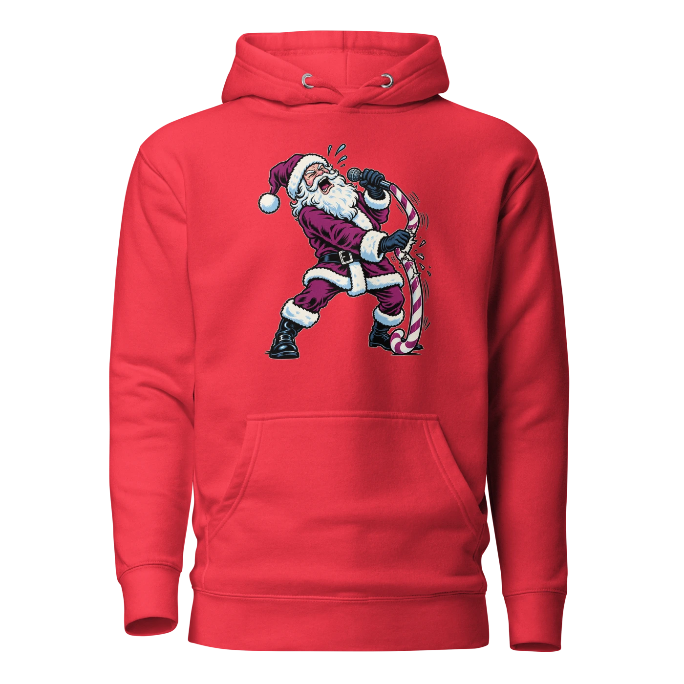 THE CANDY CANE IS NOT A MIC STAND Hoodie Team Red Front