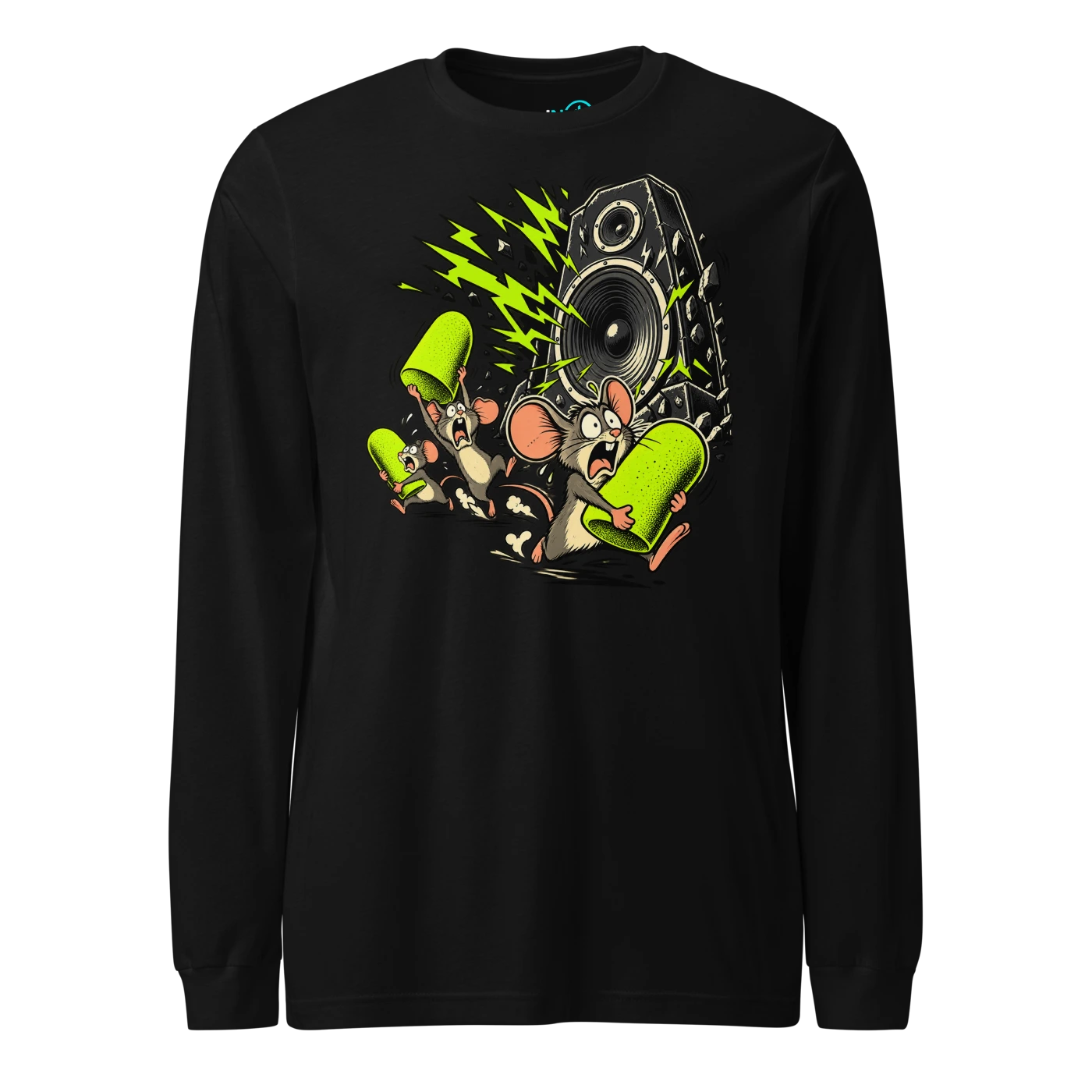 MY EARPLUGS HAVE LEFT THE BUILDING Long Sleeve T Shirt Black Front