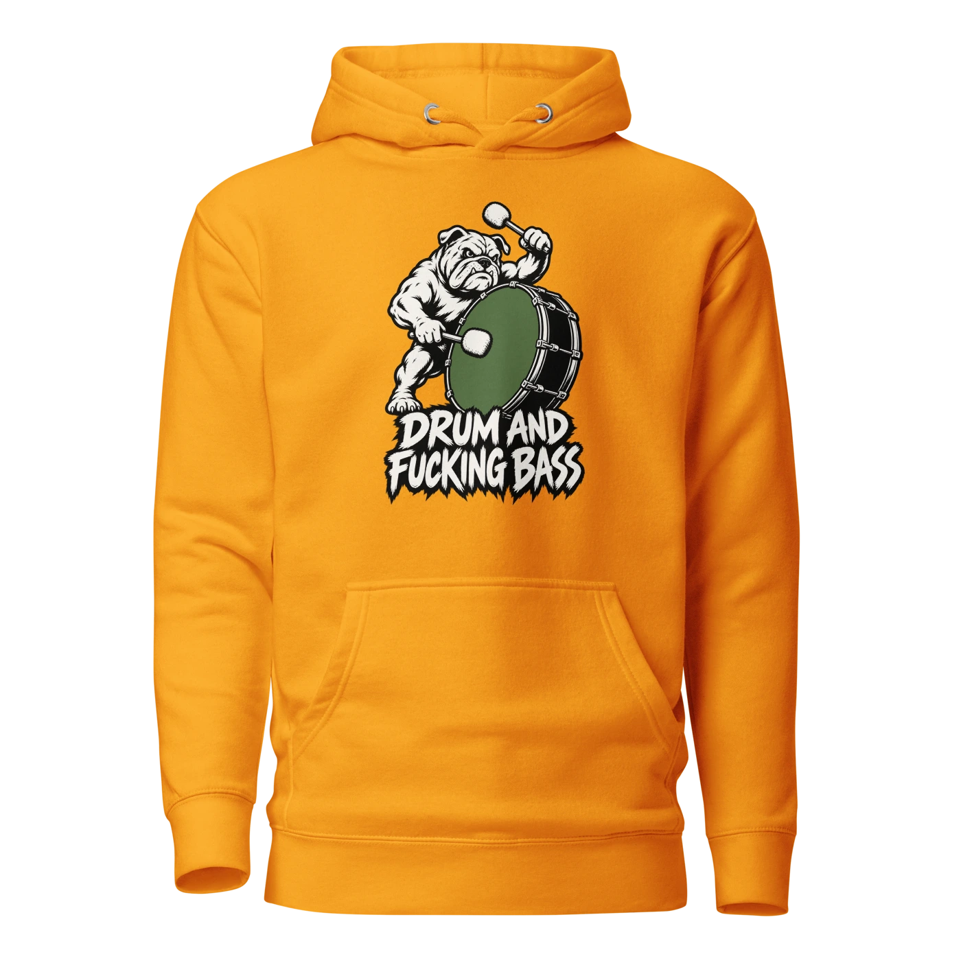 DRUM AND FUCKING BASS Hoodie Team Gold Front