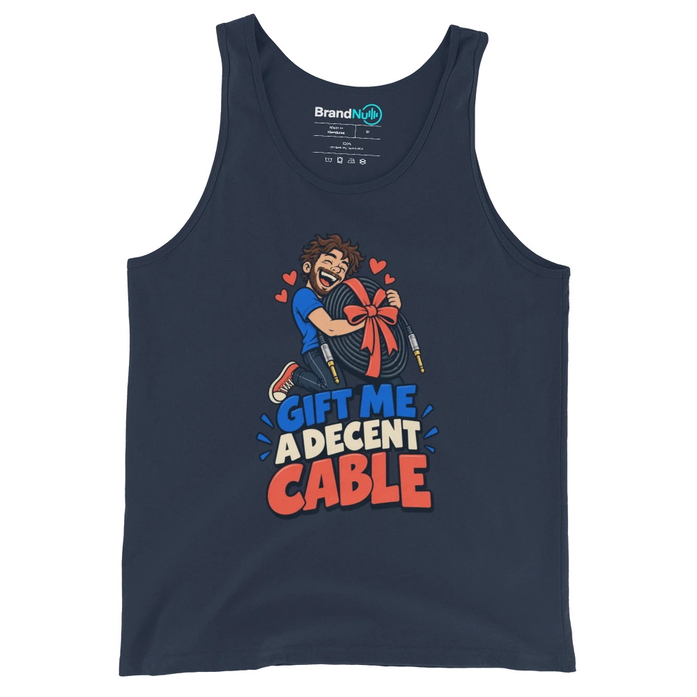GIFT ME A DECENT CABLE Tank Top Navy Front