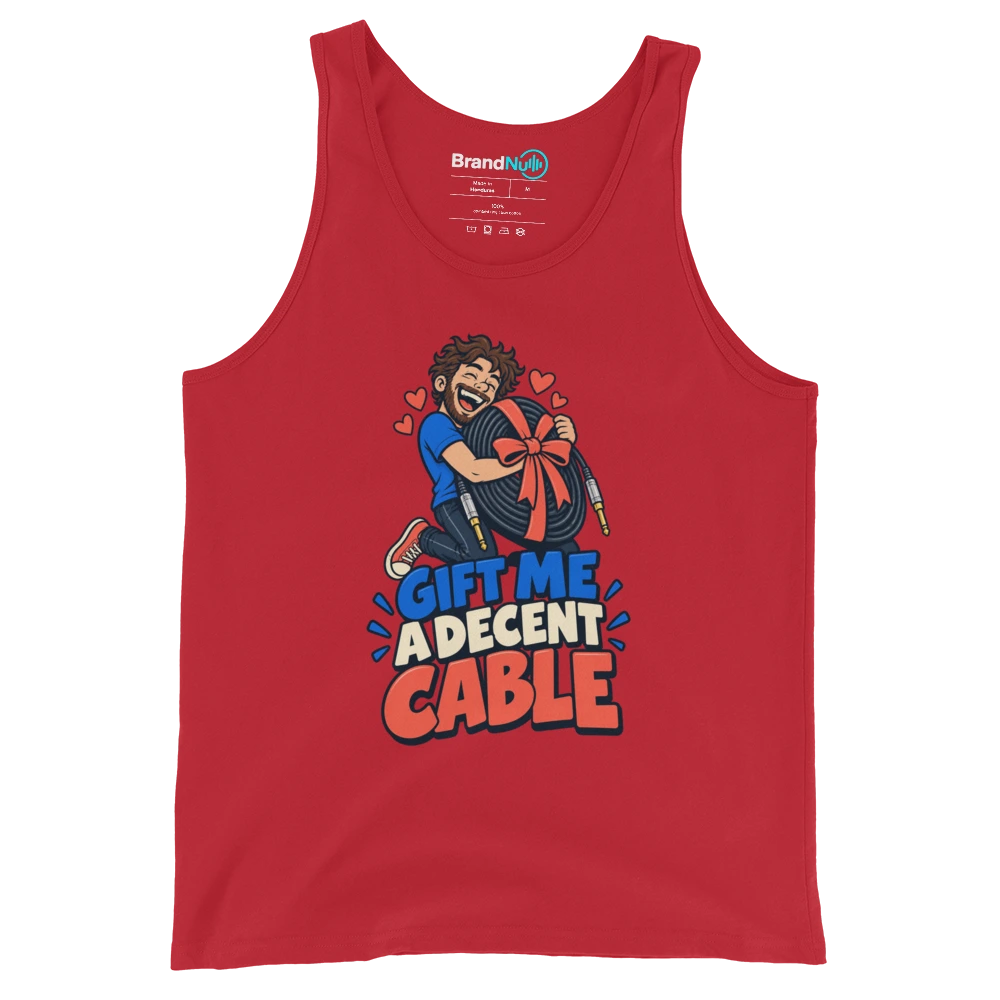 GIFT ME A DECENT CABLE Tank Top Red Front