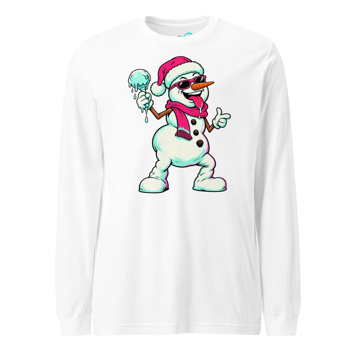 Snowman holding a single melting ice maraca Long Sleeve T-SHIRT