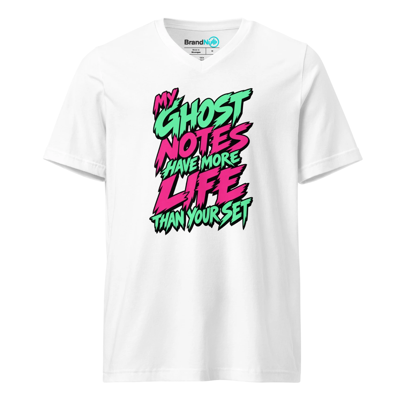 MY GHOST NOTES HAVE MORE LIFE THAN YOUR SET V-neck T Shirt White Front