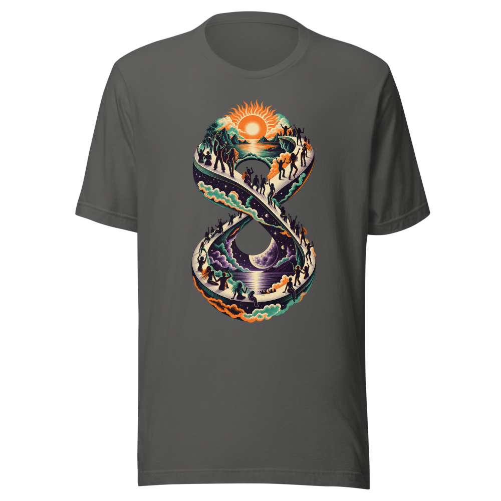 Infinite Weekend T Shirt Asphalt Front
