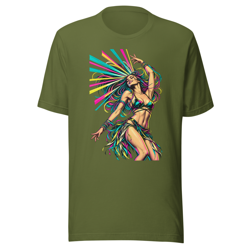 Laser Hair T Shirt Olive Front