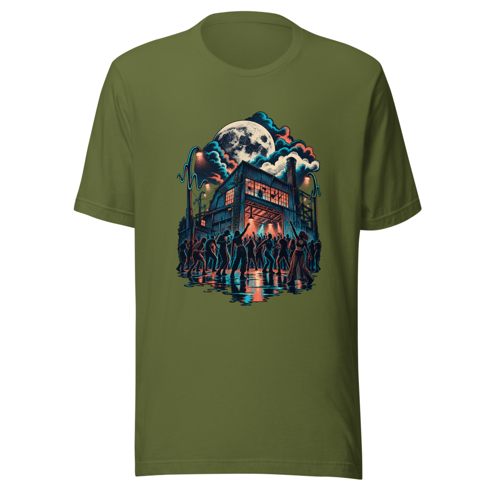Night Economy T Shirt Olive Front