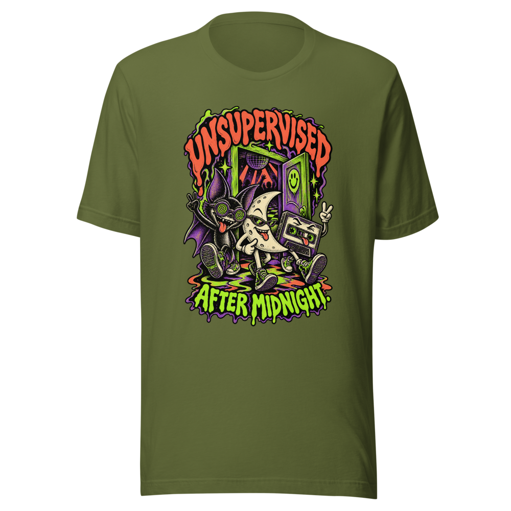 Unsupervised After Midnight T Shirt Olive Front