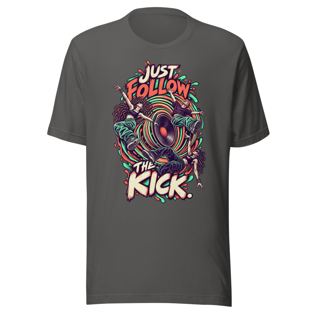 Just Follow The Kick T Shirt Asphalt Front