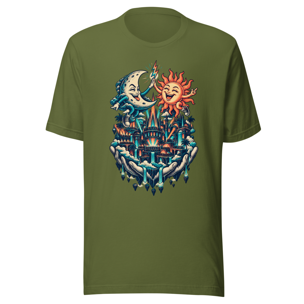 Moonlight Mischief T Shirt Olive Front
