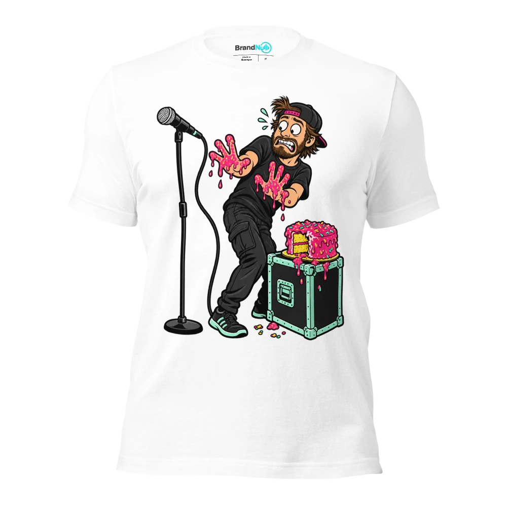 THE SOUND ENGINEER GOT CAKE ON THE FADER HAND T Shirt White Front