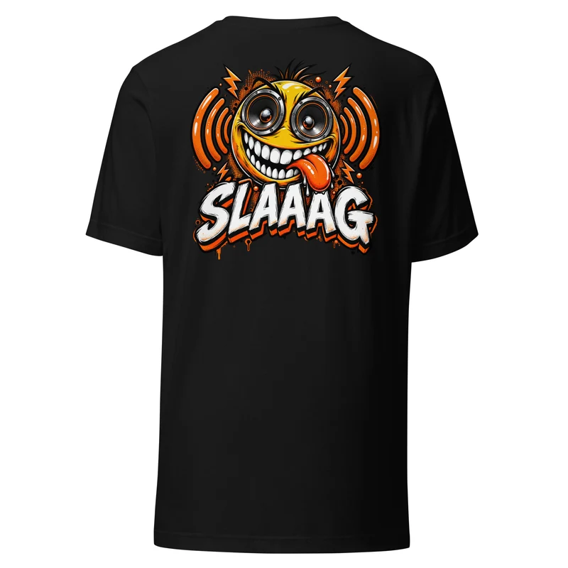 DJ BrandNu SLAAAG! Back Print T-Shirt - Black