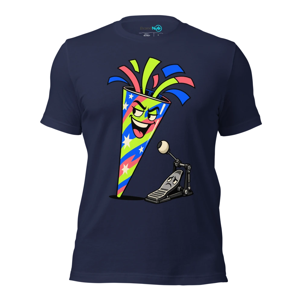 THIS PARTY POPPER HAS MORE PUNCH THAN YOUR KICK T Shirt Navy Front