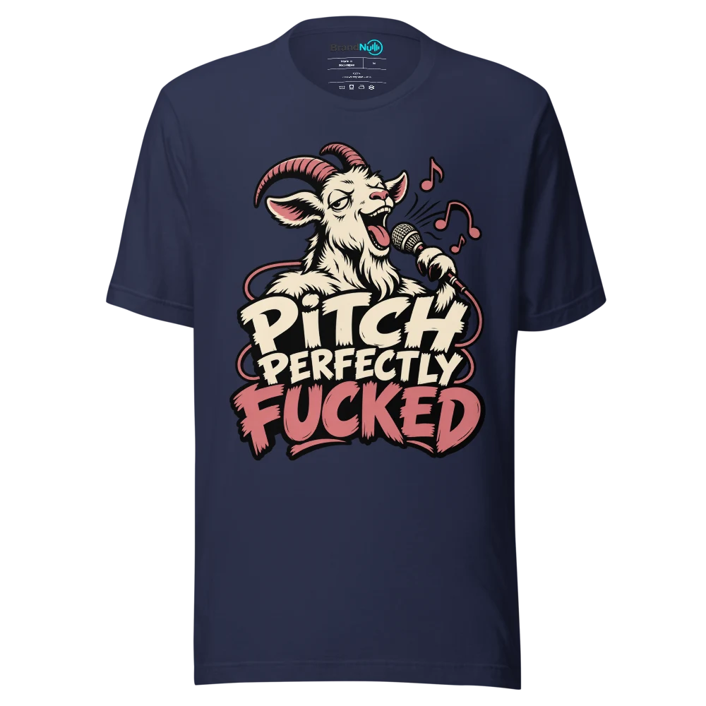 PITCH PERFECTLY FUCKED T Shirt Navy Front