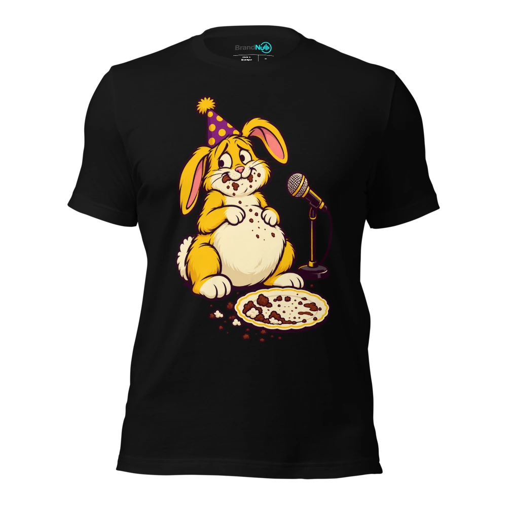 THE RABBIT ATE THE CAKE BEFORE THE SOUND CHECK T Shirt Black Front