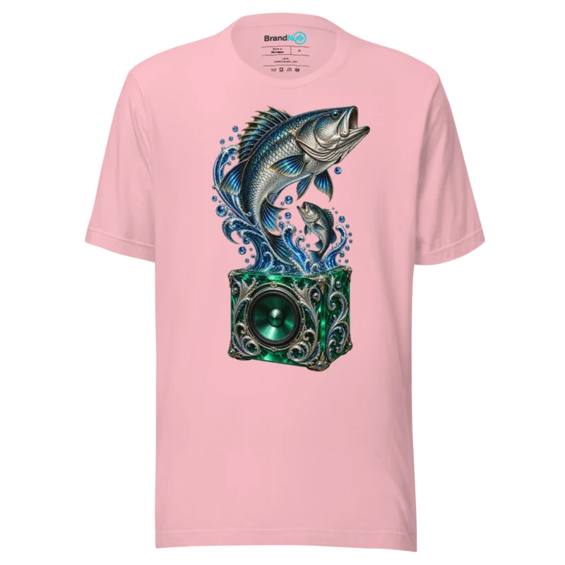 Big Fish Small Fish Cardboard Box T Shirt - Speaker Splash Edition - Pink