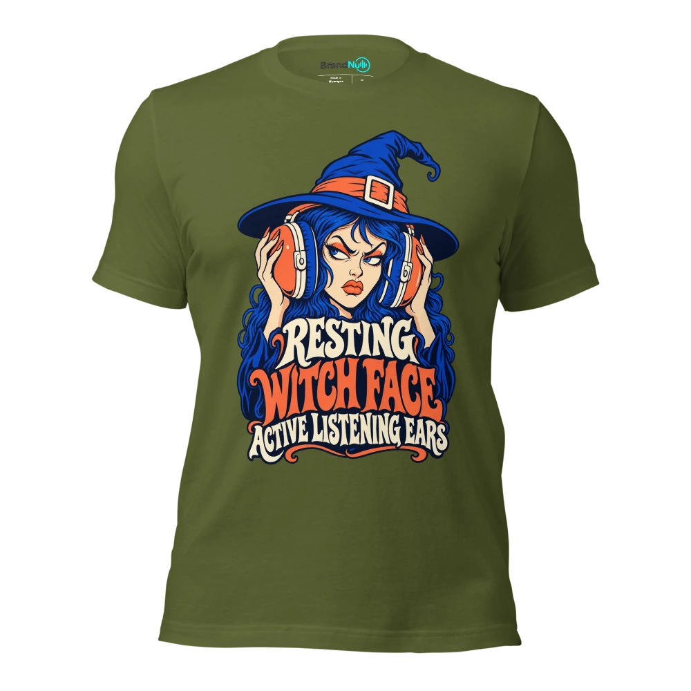 RESTING WITCH FACE ACTIVE LISTENING EARS T Shirt Olive Front
