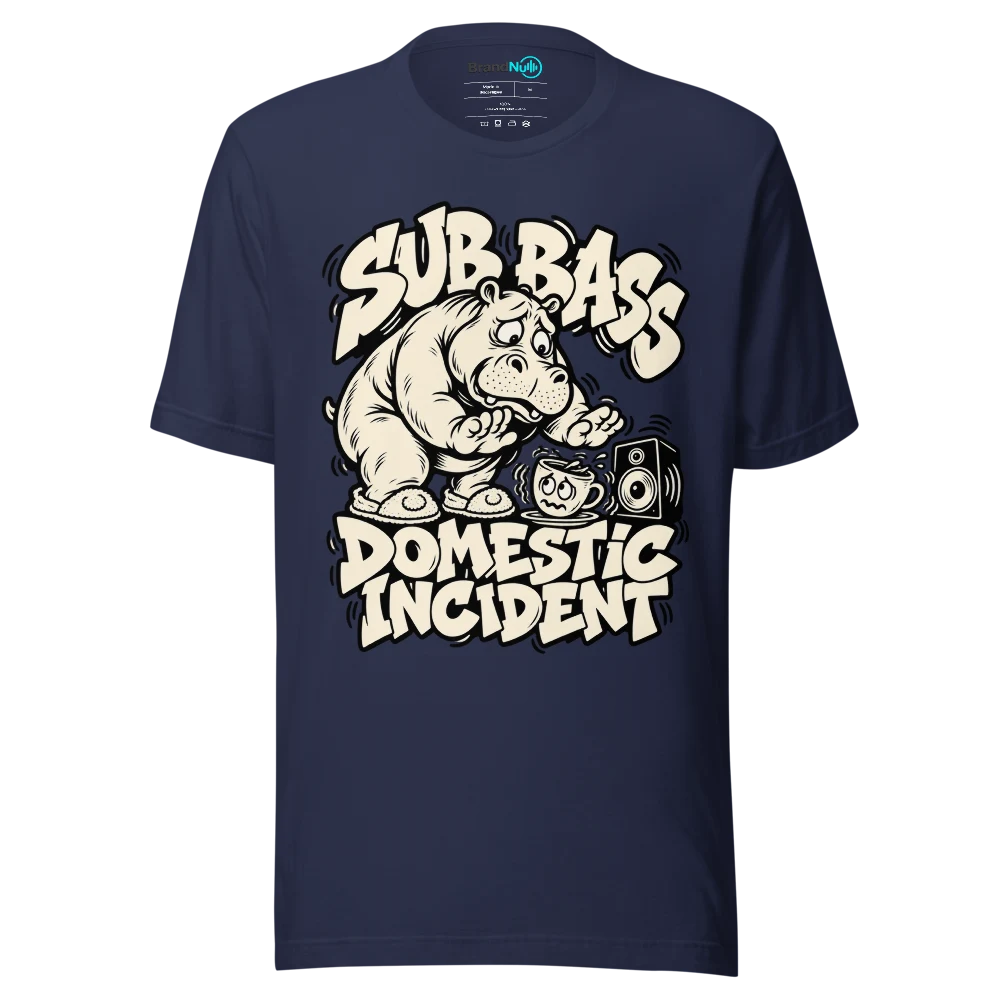 SUB BASS DOMESTIC INCIDENT T Shirt Navy Front