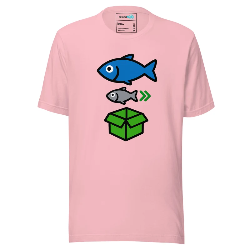 Big Fish Small Fish Cardboard Box T Shirt – Rave Dance Reference - Pink