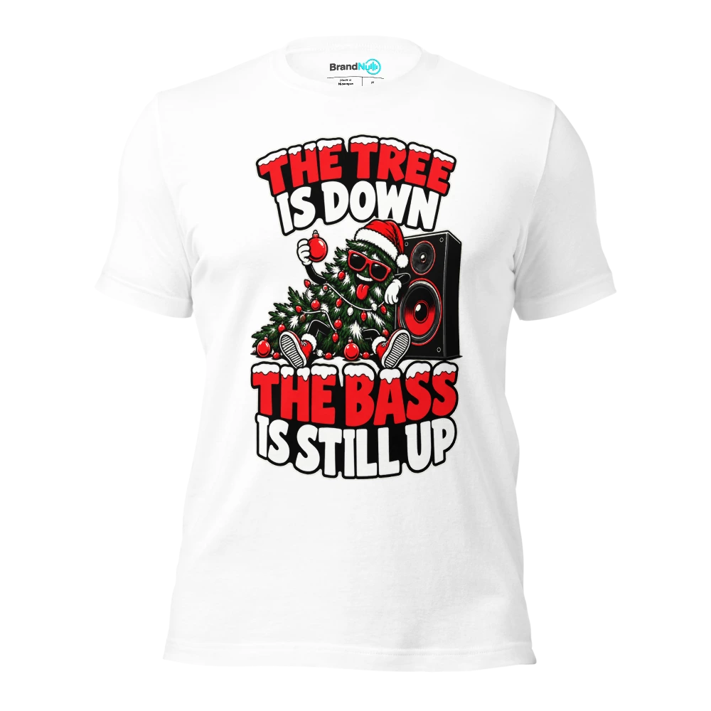 THE TREE IS DOWN THE BASS IS STILL UP T Shirt White Front