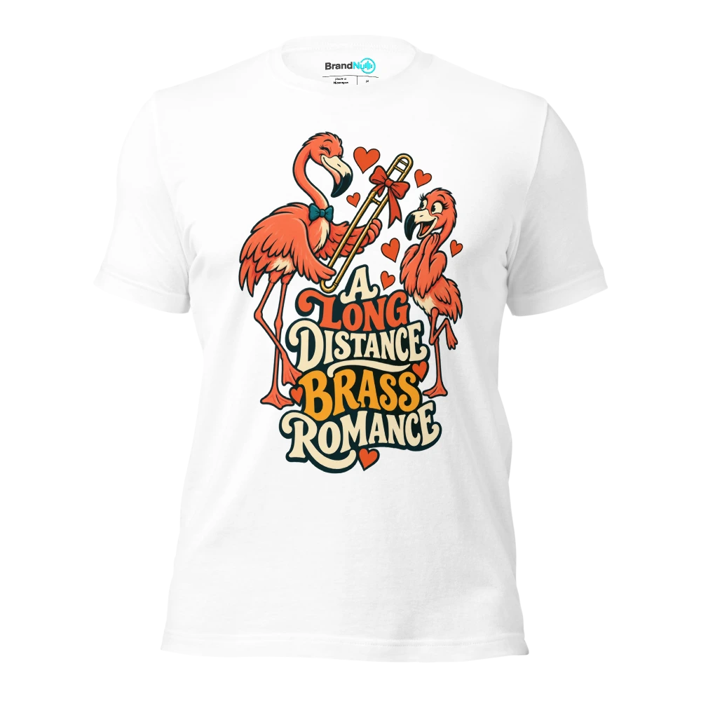 A LONG DISTANCE BRASS ROMANCE T Shirt White Front