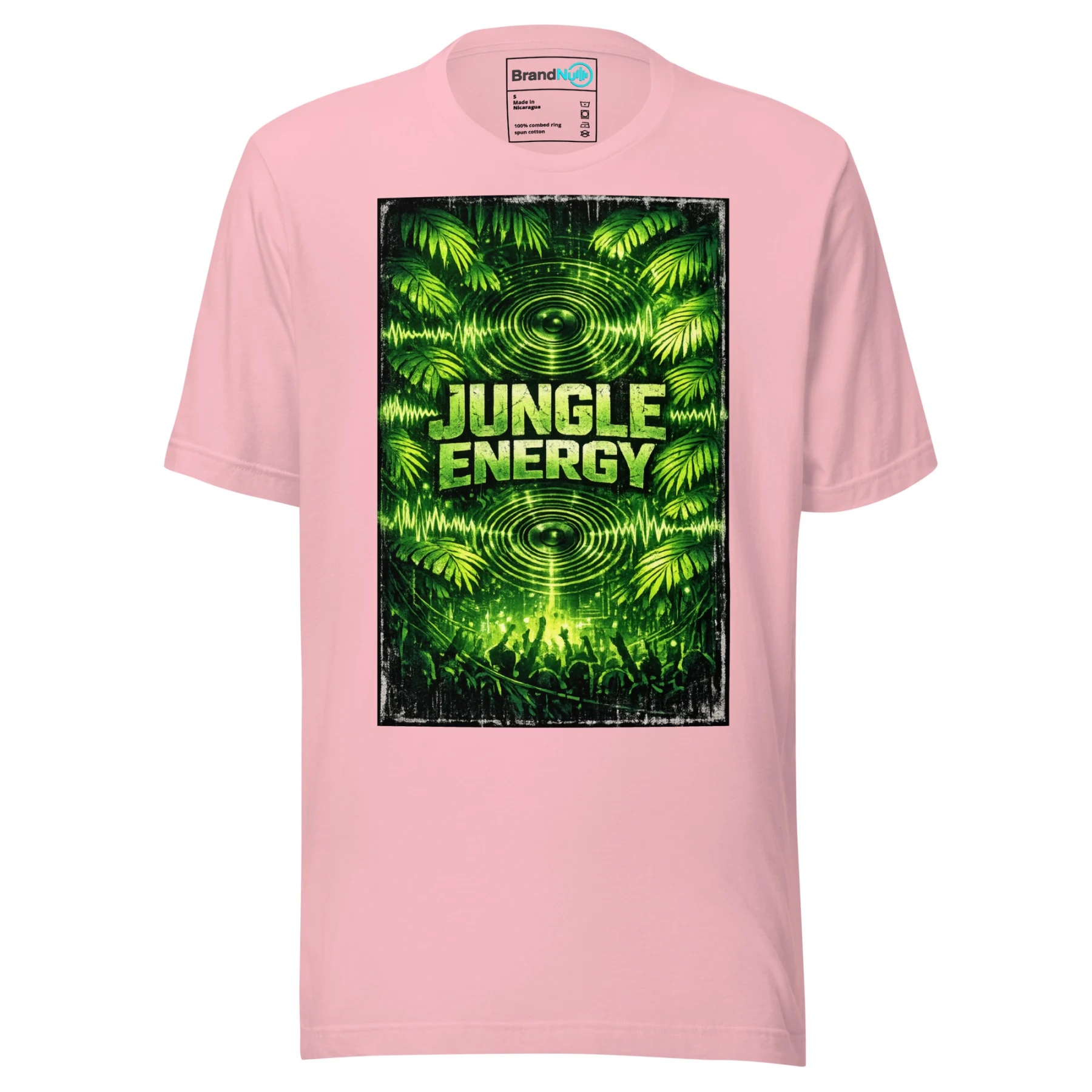 Jungle Energy Drum and Bass T Shirt DnB Rave Jungle Graphic Green Screen