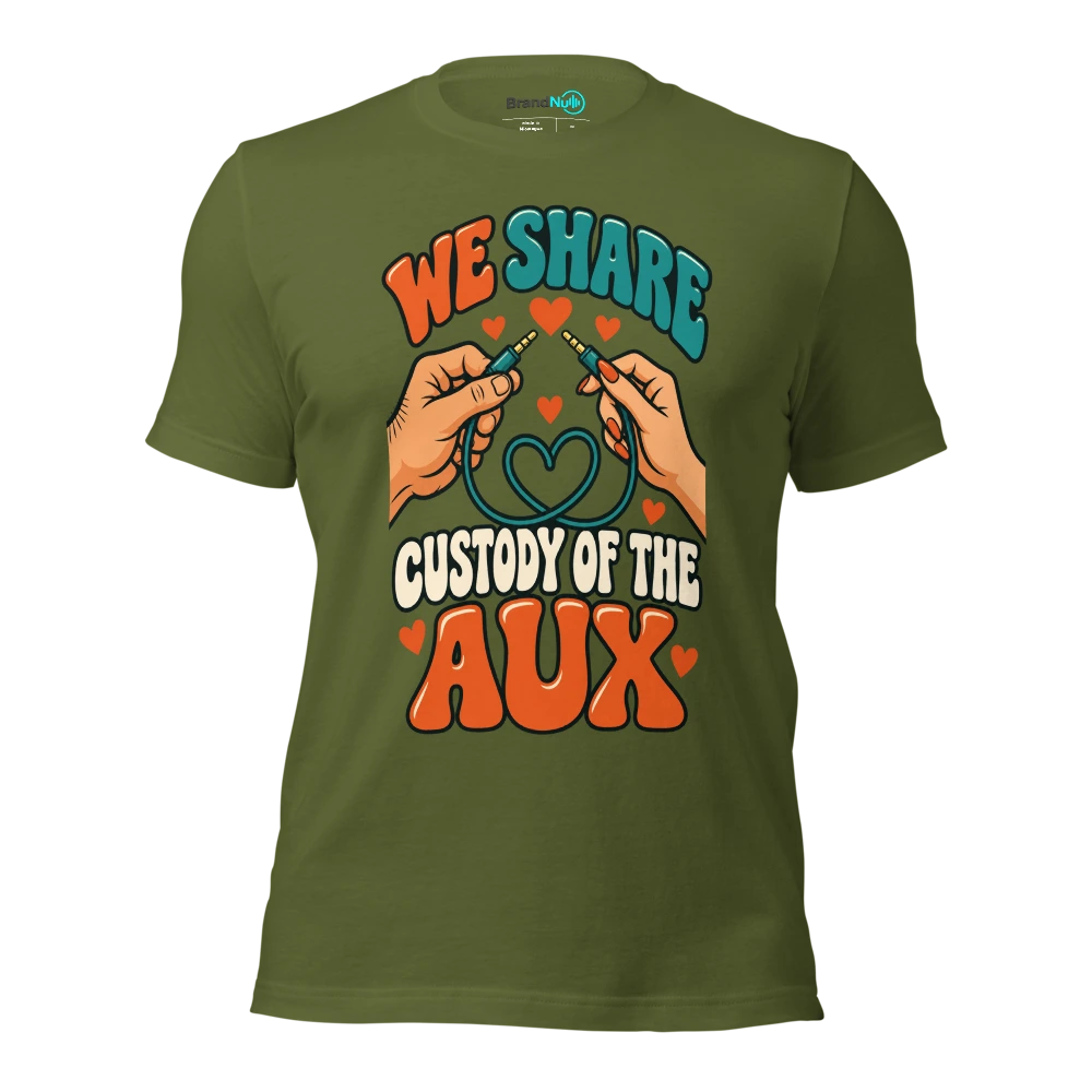 WE SHARE CUSTODY OF THE AUX T Shirt Olive Front