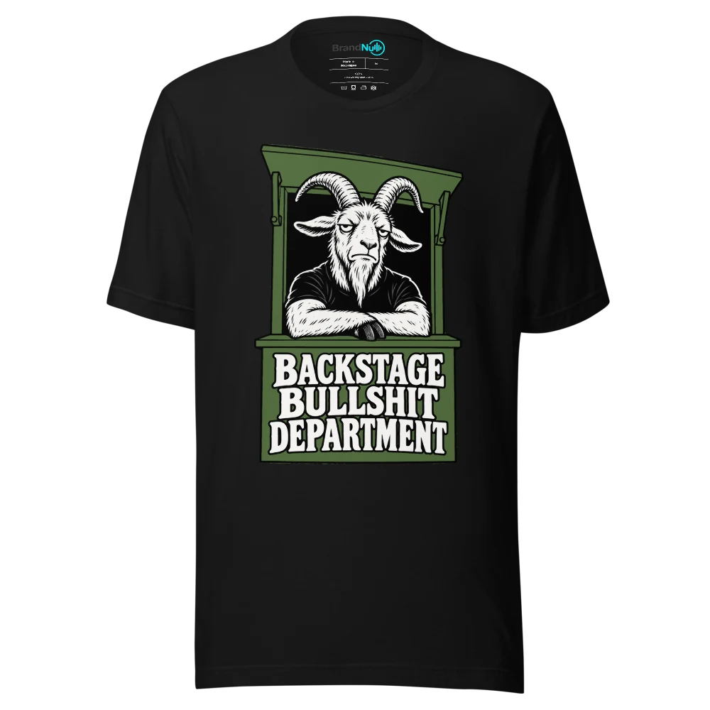 BACKSTAGE BULLSHIT DEPARTMENT T Shirt Black Front