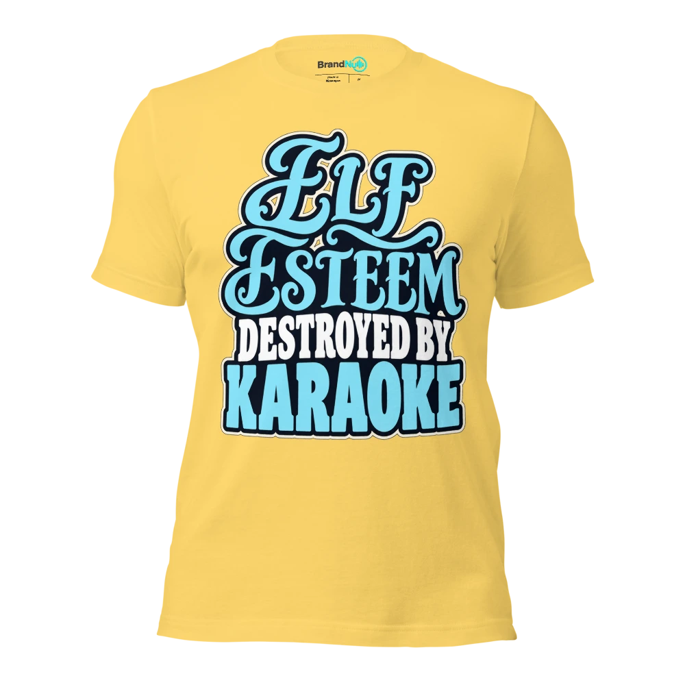 ELF ESTEEM DESTROYED BY KARAOKE T Shirt Yellow Front