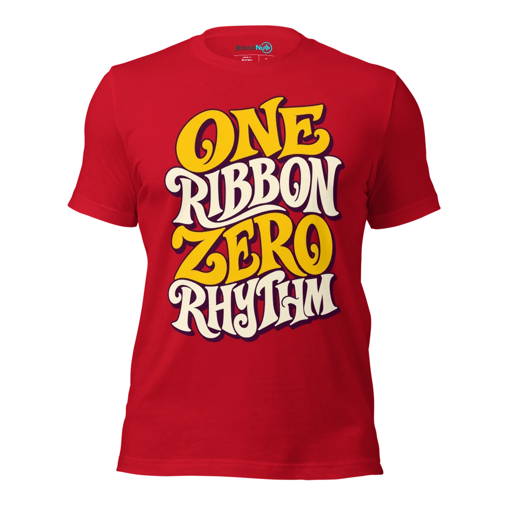 ONE RIBBON ZERO RHYTHM T Shirt Red Front