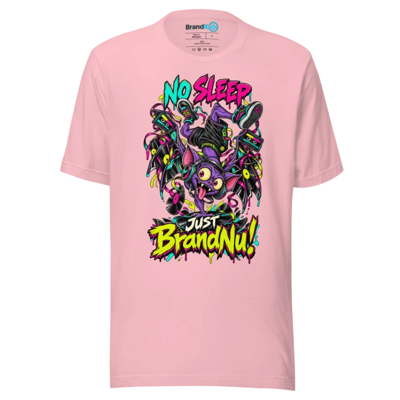 No Sleep Neon Creature T Shirt - Pink