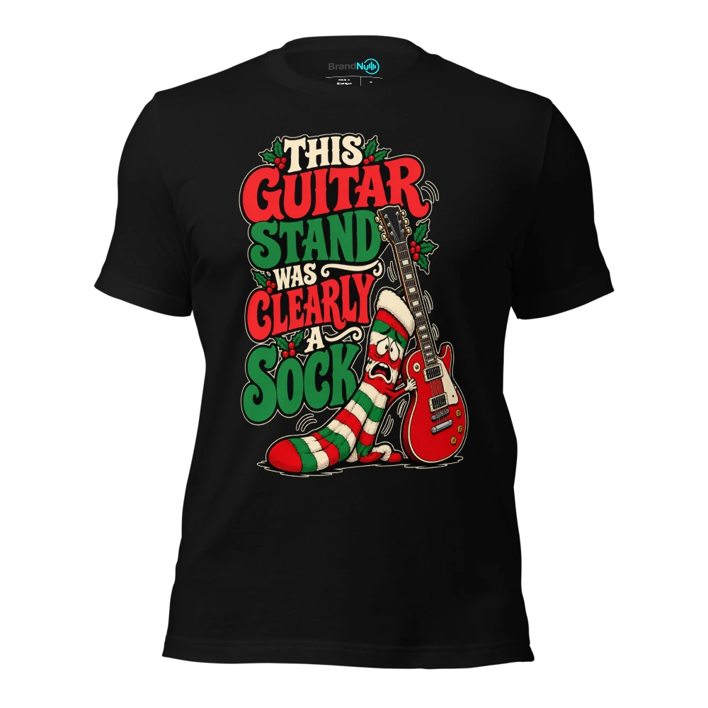 THIS GUITAR STAND WAS CLEARLY A SOCK T Shirt Black Front