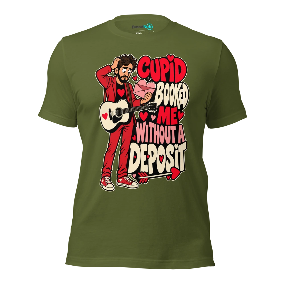 CUPID BOOKED ME WITHOUT A DEPOSIT T Shirt Olive Front