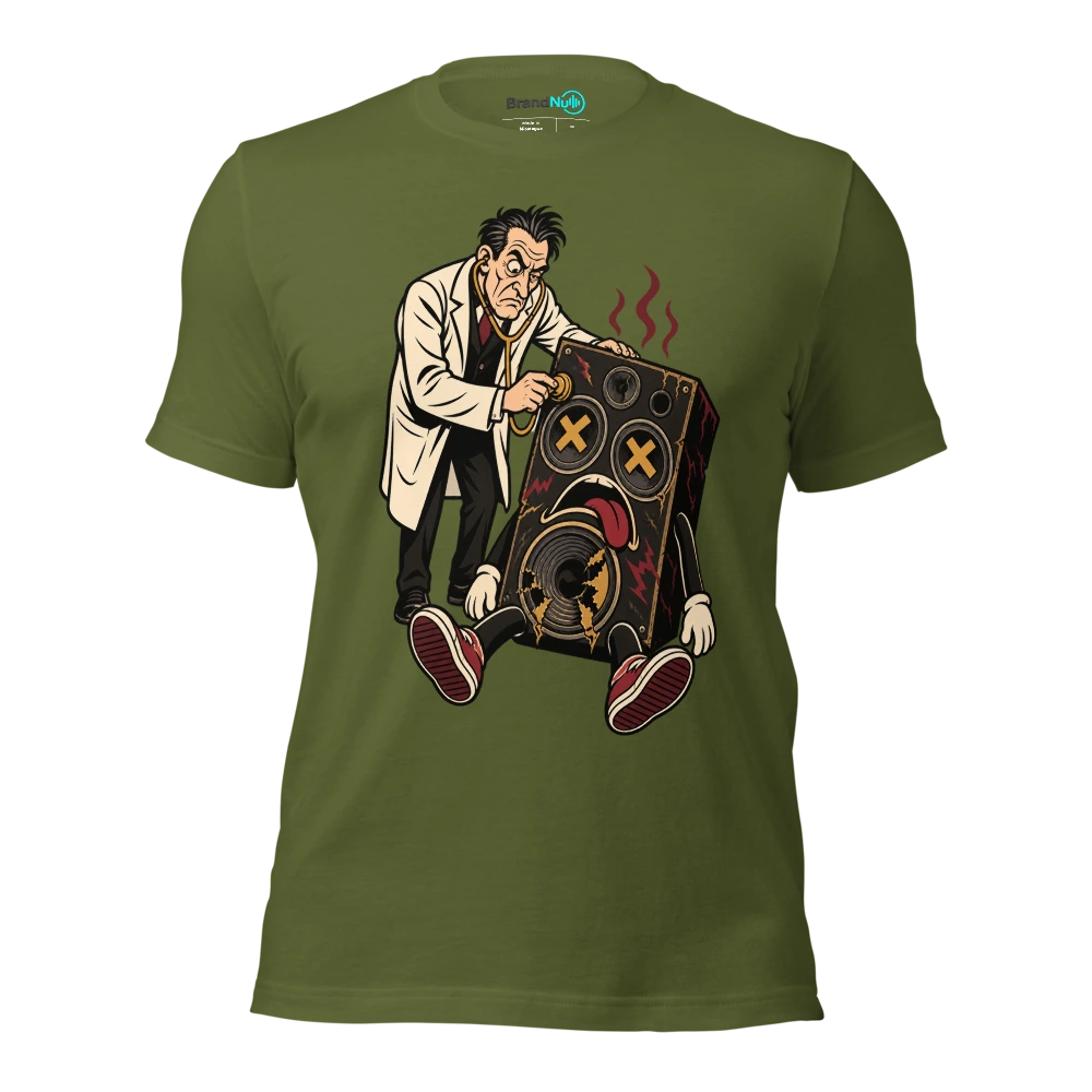 THE DJ KILLED IT THE CORONER DISAGREES T Shirt Olive Front
