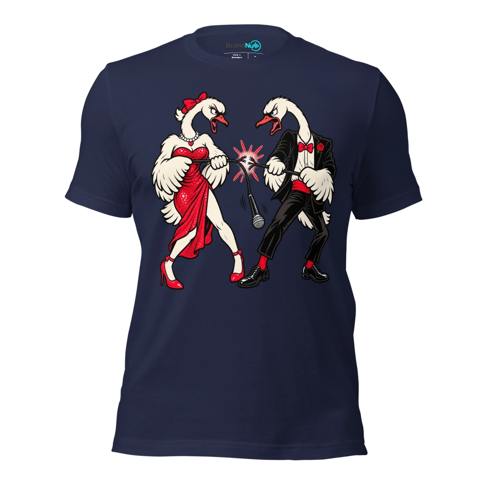 THE SWANS HAVE DIVORCED OVER KARAOKE T Shirt Navy Front