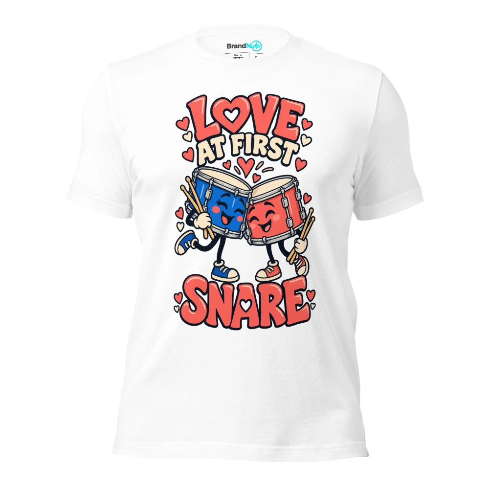 LOVE AT FIRST SNARE T Shirt White Front